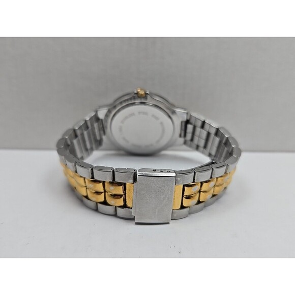 Swiss Military Quartz Watch Date New Battery 38mm Gold Silver Two Tone 5ATM WR - Picture 3 of 11